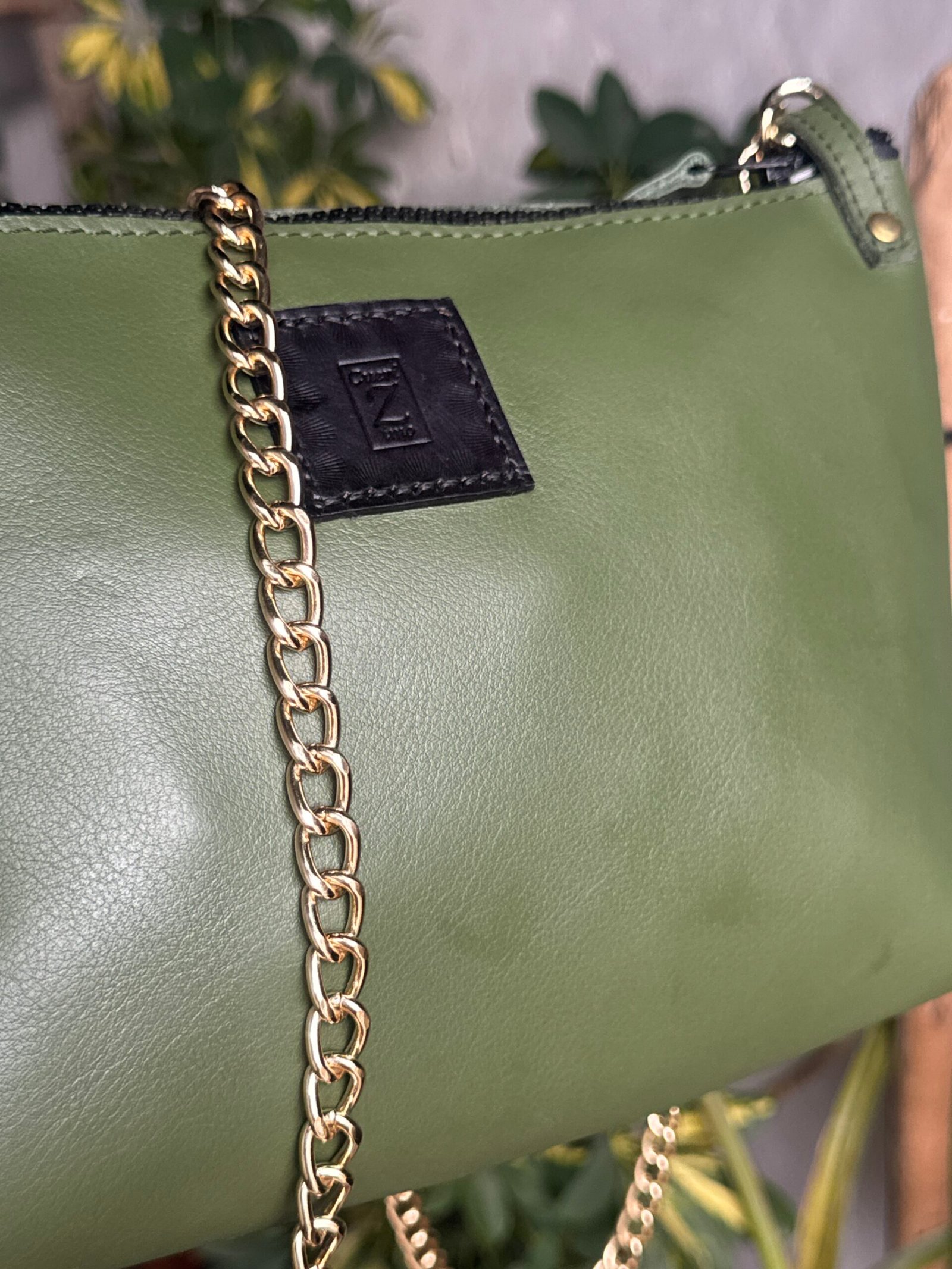 Bolso de cuero verde oliva - Imagen 4