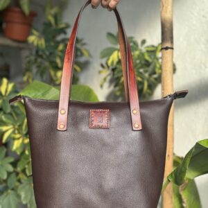 Bolso tote vacuno marrón
