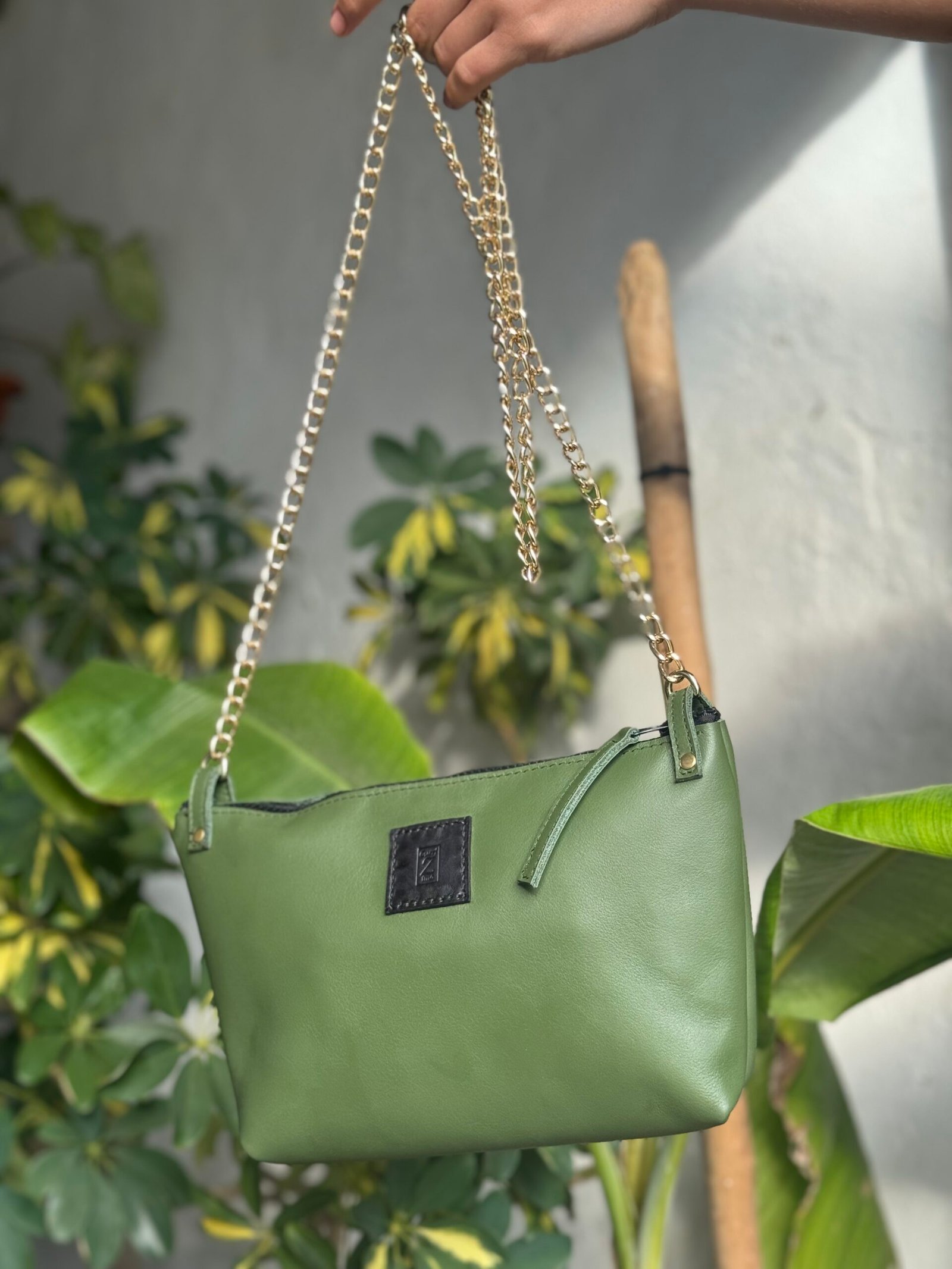 Bolso de cuero verde oliva - Imagen 5