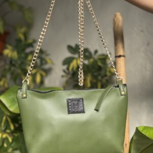 Bolso de cuero verde oliva
