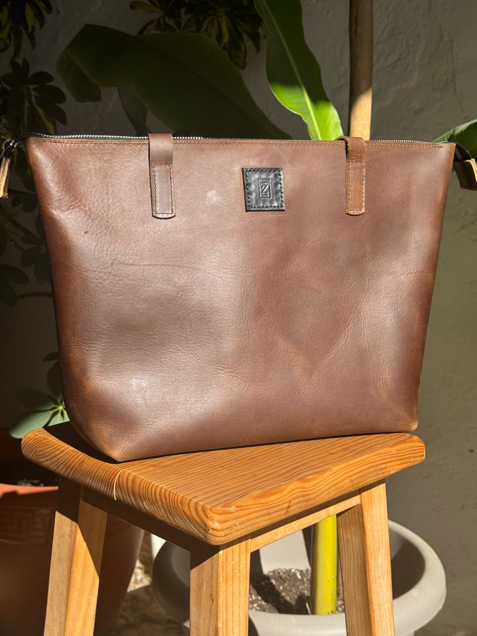 Bolso tote en ternera pull up - Imagen 3